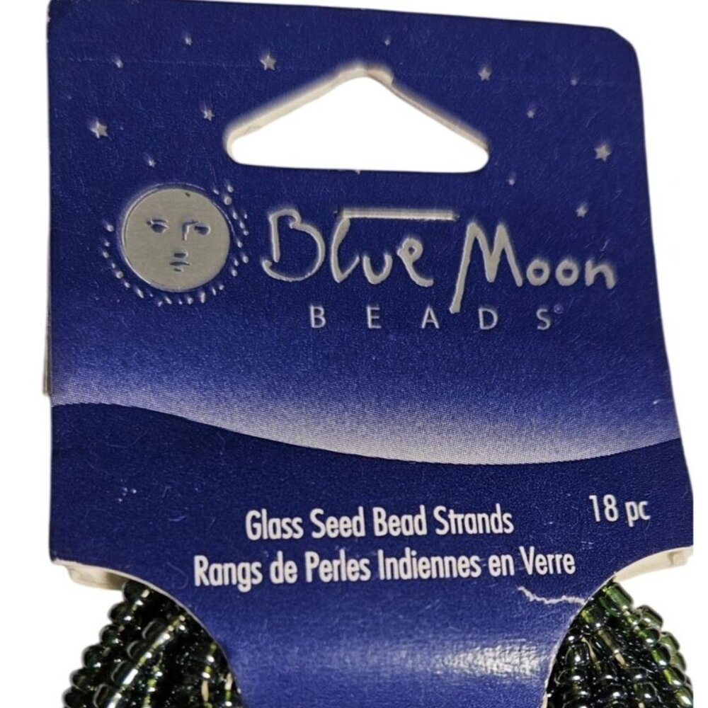 Blue Moon Beads Glass Seed Bead Strands 18 Pc Mixed Colors Green Silver Brown Je - Picture 5 of 11